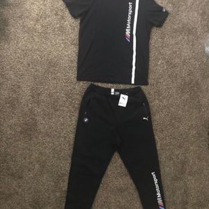 BMW PUMA SWEATS AND SHIRT